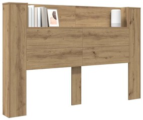 vidaXL Κρεβάτι με Κεφαλάρι με ράφι artisan δρυς Επεξεργασμένο ξύλο