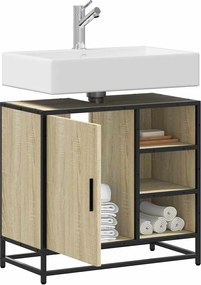 vidaXL Ντουλάπι Νιπτήρα Μπάνιου Sonoma Δρυς 65 x 33 x 60 εκ. από Τεχνητό Ξύλο