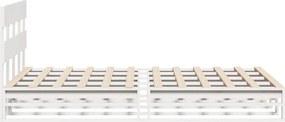vidaXL Σκελετός Κρεβ. Χωρίς Στρώμα Λευκό 150x200 εκ Μασίφ Πεύκο