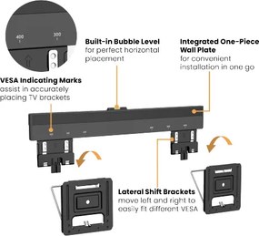 BRATECK επιτοίχια βάση τηλεόρασης LED-1944, 32-65", έως 75kg, ultra slim, fixed
