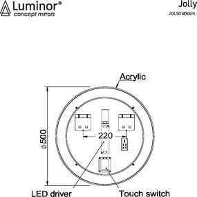 Luminor Jolly Ø50 - Καθρεφτης Μπανιου Φωτιζομενος Led