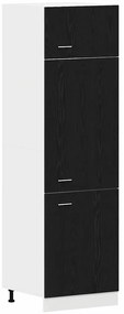 vidaXL Ντουλάπα Ψυγείου Μαύρη δρυς 60 x 57 x 207 εκ Επεξεργασμένο ξύλο