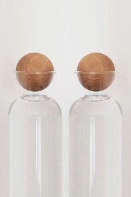 Stewehome Ξύλινο ράφι με καπάκια βάζων σετ 2 τεμαχίων Λευκό