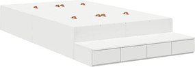 vidaXL Κρεβάτι με αποθηκευτικό χώρο Λευκό 120 cm Επεξεργασμένο ξύλο