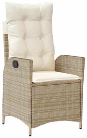 vidaXL Σέτ φαγητού για κήπο 7 pcs Μπεζ συνθετικό ρατάν