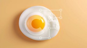 Σετ των 2 Intra Συλλεκτικό Ξύλινο Παζλ Plywood  4mm - Τηγανητό αυγό σε κίτρινο φόντο Σε Ξύλινο Κουτί - Διαστάσεις: 10x10 cm – 25 κομμάτια