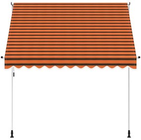 vidaXL Τέντα Συρόμενη Χειροκίνητη Πορτοκαλί / Καφέ 250 εκ.