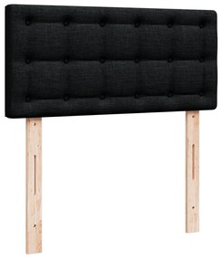 Κρεβάτι Boxspring με Στρώμα Μαύρο 90x190 εκ.Υφασμάτινο - Μαύρο
