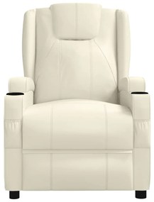 vidaXL Πολυθρόνα Μασάζ με Ανύψωση Κρεμ Λευκό από Συνθετικό Δέρμα
