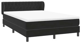 Box Spring Κρεβάτι με στρώμα Μαύρο 160x220 cm Βελούδινο - Μαύρο