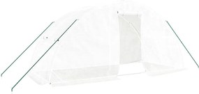 vidaXL Θερμοκήπιο με Ατσάλινο Πλαίσιο Λευκό 10 μ² 5 x 2 x 2,3 μ.