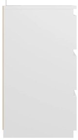 vidaXL Κομοδίνο Λευκό 40 x 35 x 62,5 εκ. από Επεξ. Ξύλο