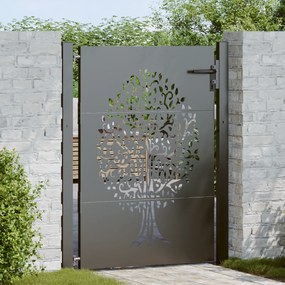 vidaXL Πύλη Κήπου, Πύλη Κήπου 105x75 εκ. Χάλυβας Corten με Σχέδιο Δέντρου
