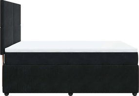 vidaXL Κρεβάτι Boxspring με Στρώμα Μαύρο 140x200 εκ. Βελούδινο