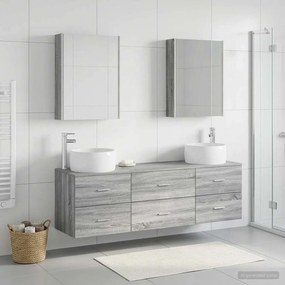 vidaXL Σετ Επίπλων Μπάνιου 5 pcs Γκρι Sonoma