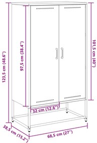 Ραφιέρα Ροζ 68,5x38,5x123,5 εκ. από Ατσάλι - Ροζ