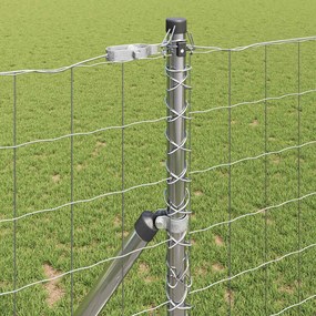 VidaXL Ευρωπαϊκή Στήριξη Φράχτη 25 x 1,2 μ Γαλβανισμένος Χάλυβας Ασημί