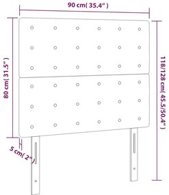 vidaXL Κεφαλάρι Κρεβατιού LED Ροζ 90x5x118/128 εκ. Βελούδινο