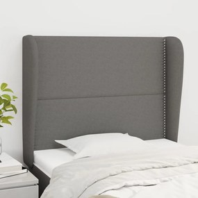 Κεφαλάρι με Πτερύγια Σκούρο Γκρι 93 x 23 x 118/128εκ.Υφασμάτινο 3117799