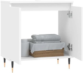 vidaXL Ντουλάπι Μπάνιου Λευκό 58 x 33 x 60 εκ. από Επεξεργασμένο Ξύλο