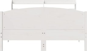 vidaXL Σκελετός Κρεβ. Χωρίς Στρώμα Λευκό 150x200 εκ Μασίφ Πεύκο