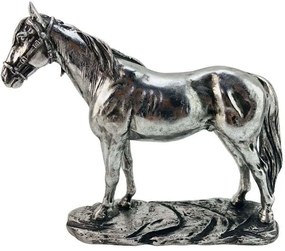Διακοσμητικό Άλογο 269-122-158 25x7x21cm Silver Polyresin