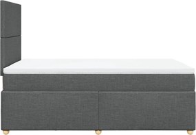 vidaXL Κρεβάτι Boxspring με Στρώμα Σκούρο Γκρι 120x190 εκ Υφασμάτινο