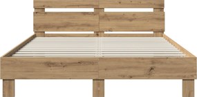 vidaXL Σκελετός Κρεβατιού Artisan Δρυς 140 x 190 cm Επεξεργασμένο Ξύλο