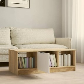 vidaXL Τραπεζάκι Σαλονιού Λευκό &amp; Sonoma Δρυς 102x50x36 εκ. Επεξ. Ξύλο