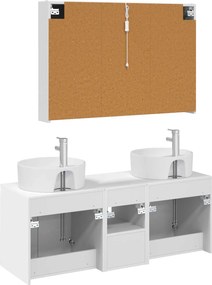 vidaXL Σετ Ντουλαπιών Μπάνιου 4 pcs Λευκό Επεξεργασμένο Ξύλο