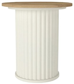 Τραπεζάκι βοηθητικό Bohema Megapap χρώμα ivory - sepet oak Ø50x53,2εκ.