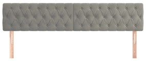 vidaXL Κεφαλάρια Κρεβατιού 2 τεμ. Αν. Γκρι 100x7x78/88 εκ. Βελούδινο