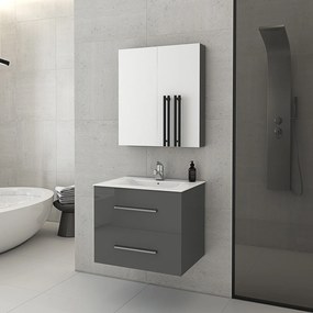 Drop Torino 60 Anthracite -  Πάγκος με Νιπτήρα &amp; Καθρέπτη με Ντουλάπι