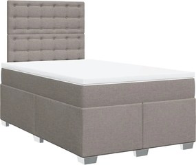 vidaXL Κρεβάτι Boxspring με Στρώμα Taupe 120x190 εκ. Υφασμάτινο