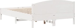 vidaXL Σκελετός Κρεβ. Χωρίς Στρώμα Λευκό 140x200 εκ Μασίφ Πεύκο