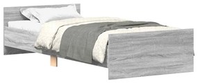 vidaXL Πλαίσιο Κρεβατιού Γκρι Sonoma 90 x 190 εκ. Επεξεργασμένο Ξύλο