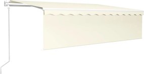 vidaXL Τέντα Συρόμενη Αυτόματη με Σκίαστρο Κρεμ 5 x 3 μ.