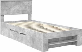 vidaXL Σκελετός Κρεβατιού Σκυρόδεμα Γκρι 75 x 190 cm