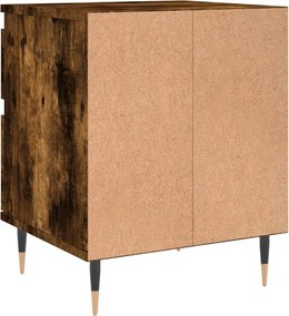 vidaXL Κομοδίνα 2 τεμ. Καπνιστή Δρυς 40 x 35 x 50 εκ. Επεξεργ. Ξύλο