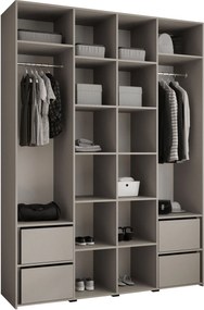 Ντουλάπα Como I 180 Τετράφυλλη-Cashmere - Χρυσό