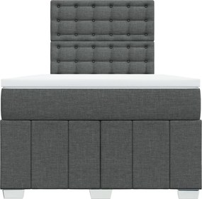vidaXL Κρεβάτι Boxspring με Στρώμα Σκούρο Γκρι 120x200 εκ. Υφασμάτινο
