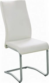 BENSON Καρέκλα Μέταλλο Χρώμιο, PVC Cream   4τμχ