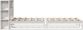 vidaXL Κρεβάτι Βιβλιοθήκη Χωρίς Στρώμα Λευκό 75x190 εκ Μασίφ Πεύκο