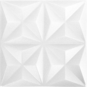 vidaXL Πάνελ τοίχου 24 pcs Οριγκάμι Άσπρο 50 x 50 cm Φελιζόλ XPS
