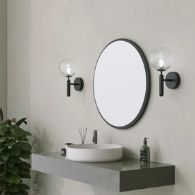 Stewehome στρογγυλός καθρέφτης μπάνιου μαύρος 60x1.2x60 cm