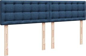 vidaXL Κρεβάτι Boxspring με Στρώμα Μπλε 180x200 εκ. Υφασμάτινο