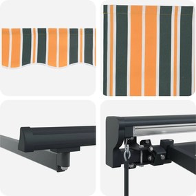 vidaXL Χειροκίνητο πλαίσιο τέντας με LED 4,5 x 3,5 μ