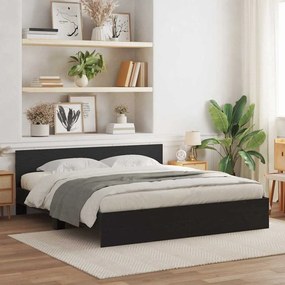 vidaXL Κρεβάτι με Κεφαλάρι Μαύρη Δρυς 180 x 200 cm Επεξεργασμένο ξύλο
