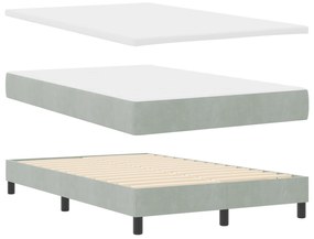 vidaXL Κρεβάτι με Στρώμα Light Grey 120x200 εκ. Βελούδο