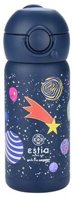 Θερμός Παιδικό Ανοξείδωτο Με Καλαμάκι Cosmic Voyagers 350ml-7x7x18εκ. Estia 01-23478